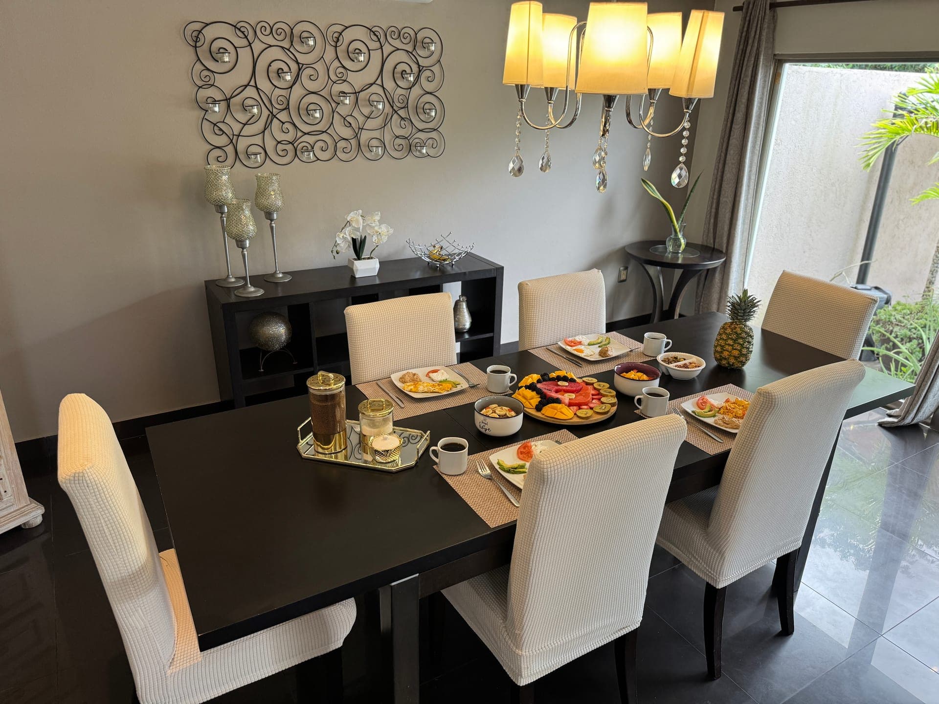 Fresh breakfast spread prepared daily at MindScape Retreat