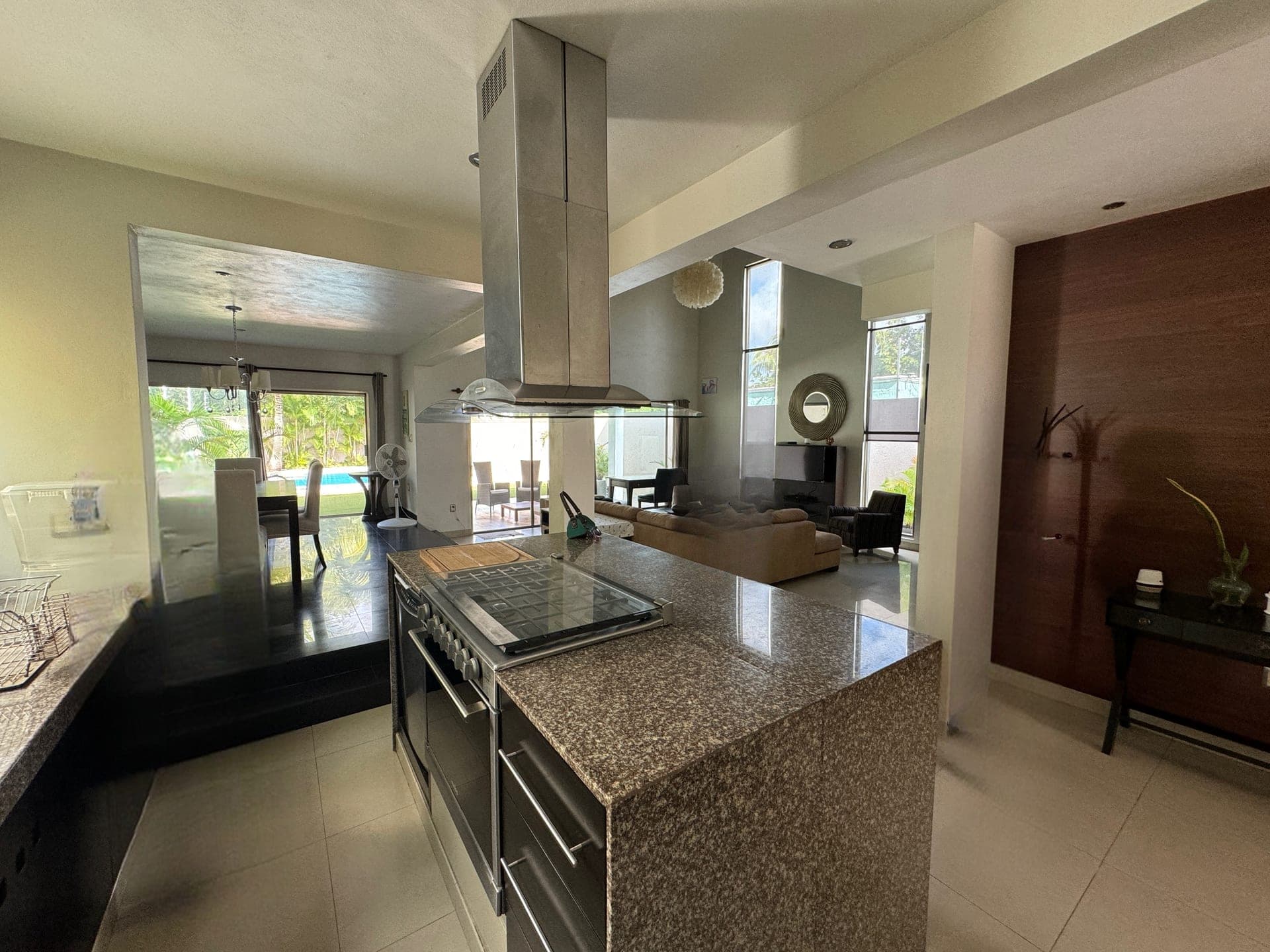 Open kitchen and living area at MindScape Retreat