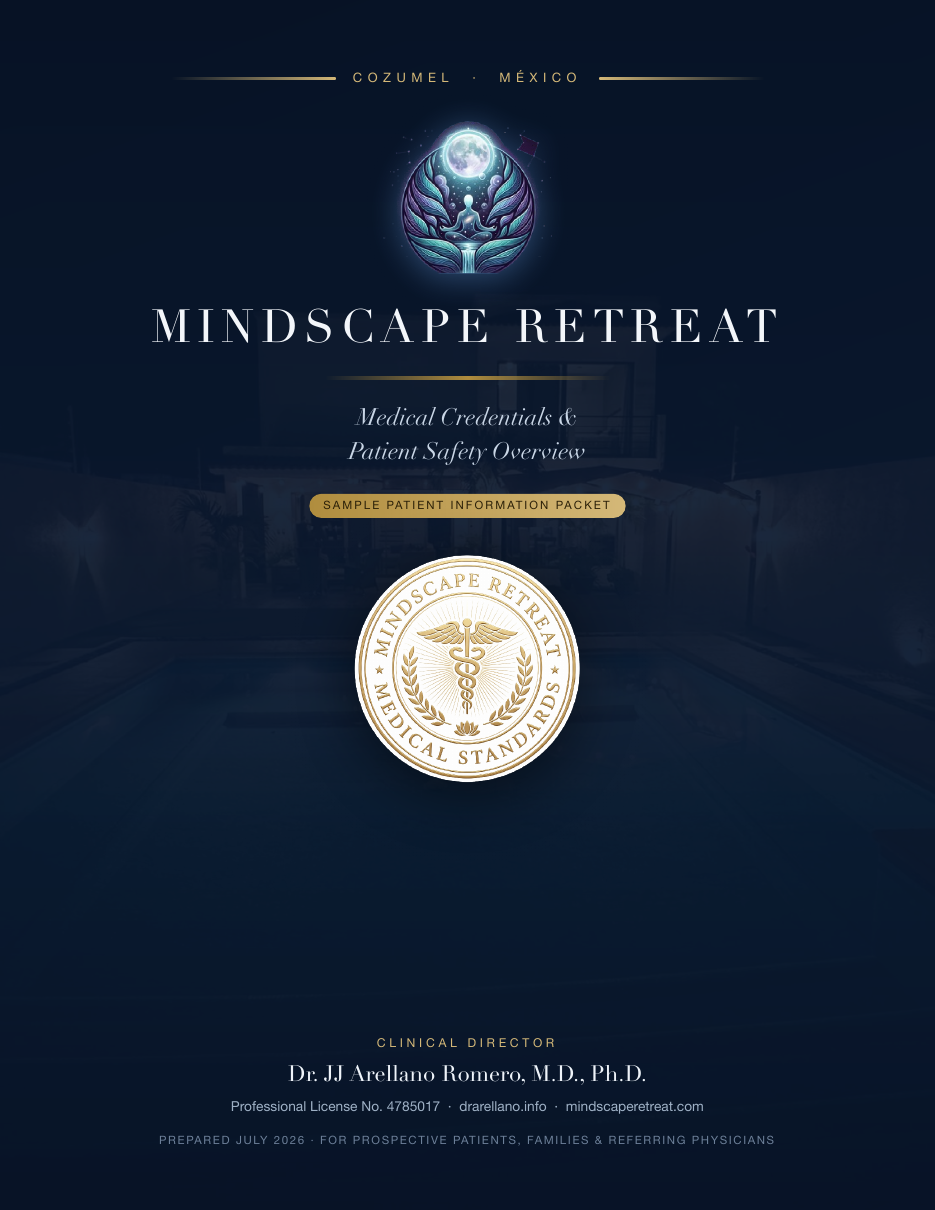 Cover of the MindScape Retreat Medical Credentials and Patient Safety Overview packet